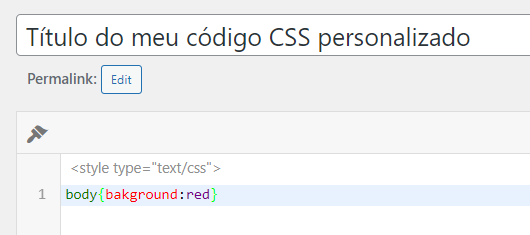 exemplo de código de css personalizado
